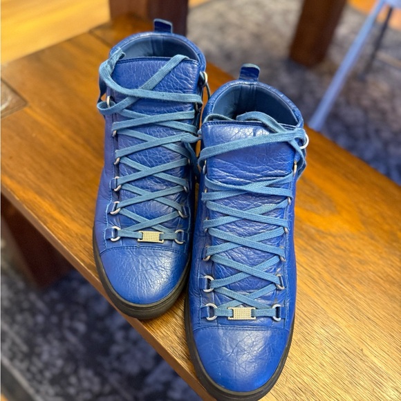 Balenciaga Blue High-Top Sneakers - Picture 1 of 4